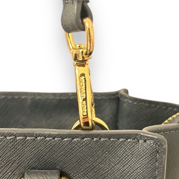 Michael Kors Messenger Selby Medium Admiral Navy Gold Leather Satchel - Picture 7 of 12